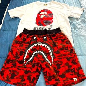 Bathing ape set 2X shirt and 1X shorts